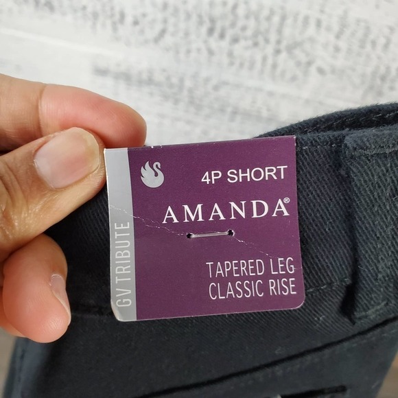 Gloria Vanderbilt Denim Black Amanda The Original Slimming Jeans Size 4 Petite - Picture 7 of 8